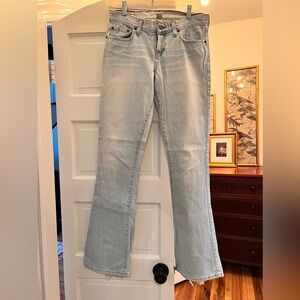 Abercrombie 4 Long light denim jeans flare button fly